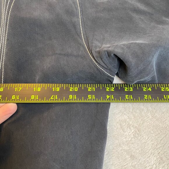 Pronto Uomo Mens Shirt Large Short Sleeve Gray Casual Button-Up Striped Travel - Picture 5 of 8